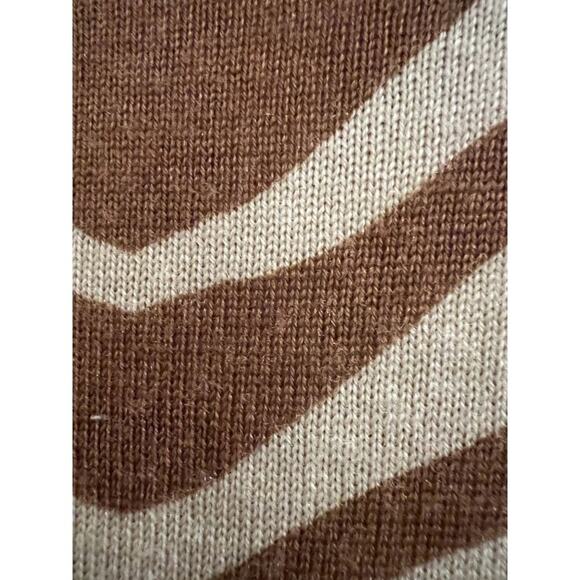 J CREW Merino Wool Sweater Dress S Zebra Animal Print Lightweight Safari Chic - Picture 6 of 10